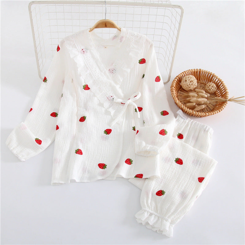 Kimono Style Cotton Gauze Maternal Pyjamas