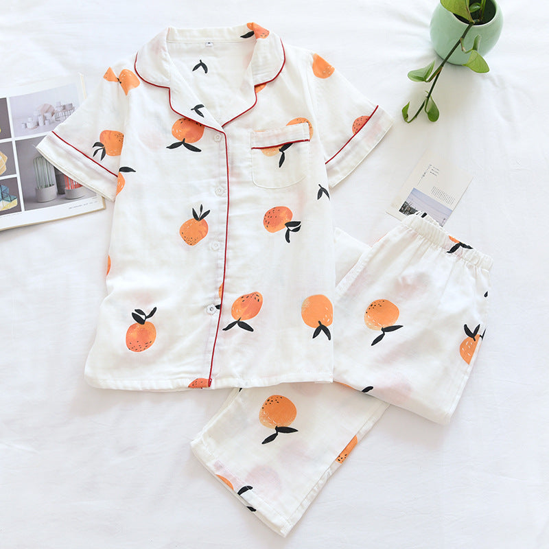 Summer Citrus Print Cotton PJs