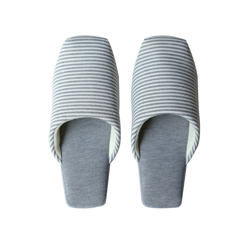 Cotton Striped Soft Sole Men's Slippers