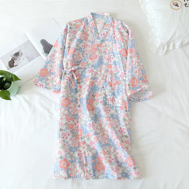 Thin Cotton Bold Print Summer Evenings Kimono