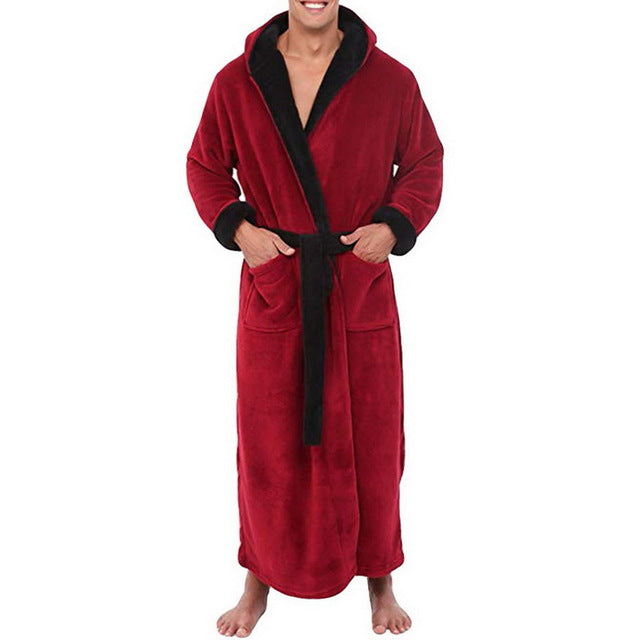 Men's Hooded Thick Cotton Casual Winter BathRobe