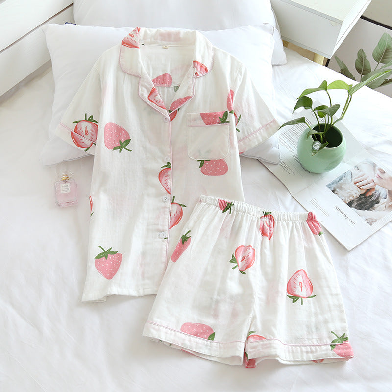 Cotton Yarn Short Two-piece Summer Suit