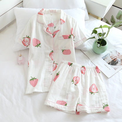 Cotton Yarn Short Two-piece Summer Suit
