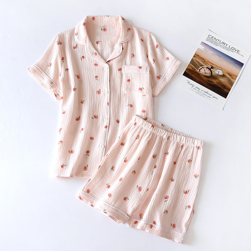 Pure Cotton Short Sleeved Summer-print Pyjamas