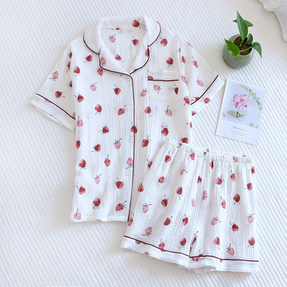 Pure Cotton Short Sleeved Summer-print Pyjamas
