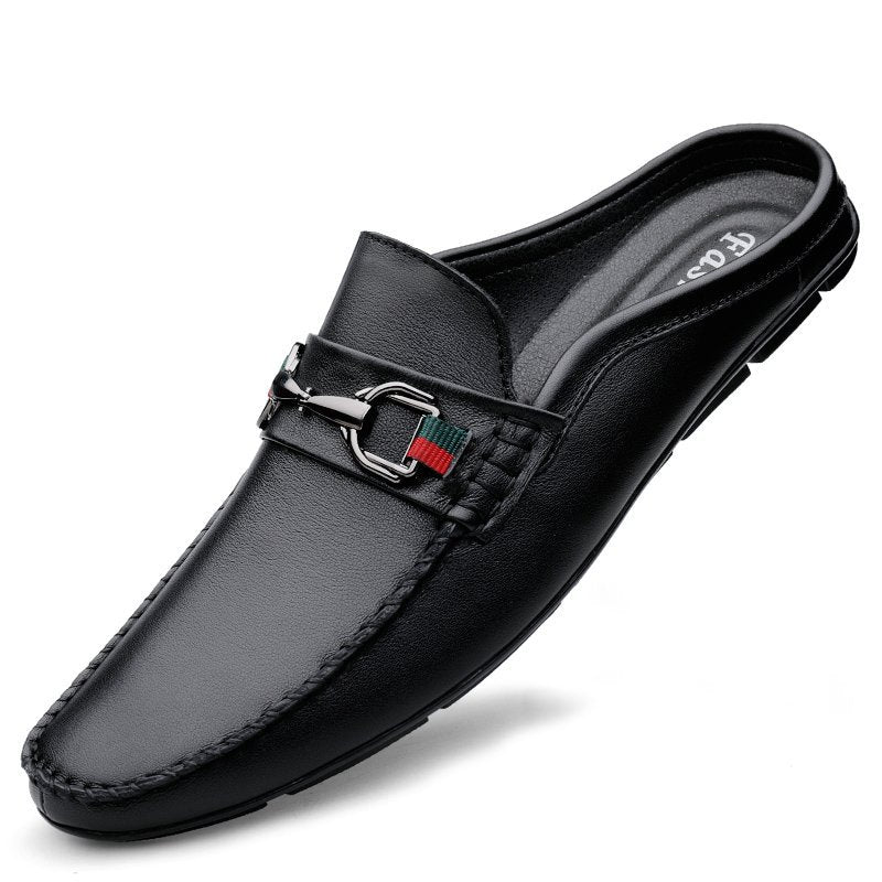 Men's Real Leather Slip-on  House Shoes