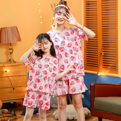 Two-piece Children's Short-sleeved Cartoon Print Pyjamas