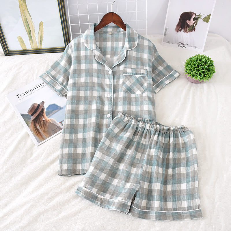 Cotton Yarn Short Two-piece Summer Suit