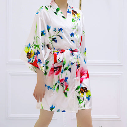 Ice Silk-Feel Thin Summer Robe