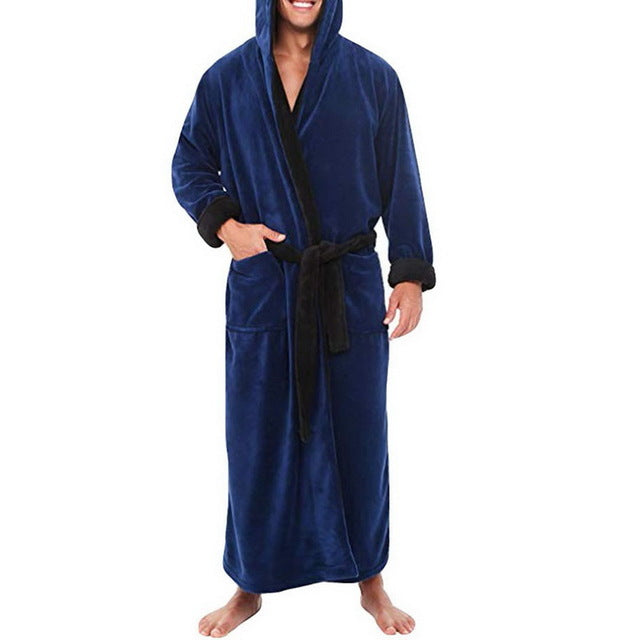 Men's Hooded Thick Cotton Casual Winter BathRobe