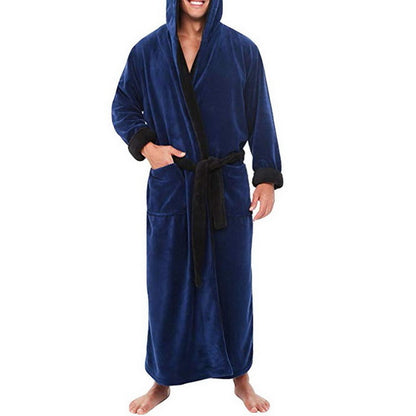 Men's Hooded Thick Cotton Casual Winter BathRobe
