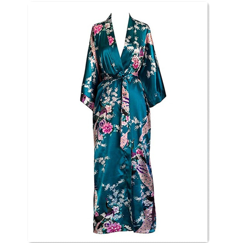 Ladies Faux Silk Orient Inspired Robe