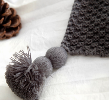 Nordic fringed Wool Knit Blanket