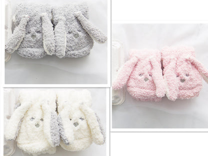 Coral Fleece Cute Face Sleep Socks