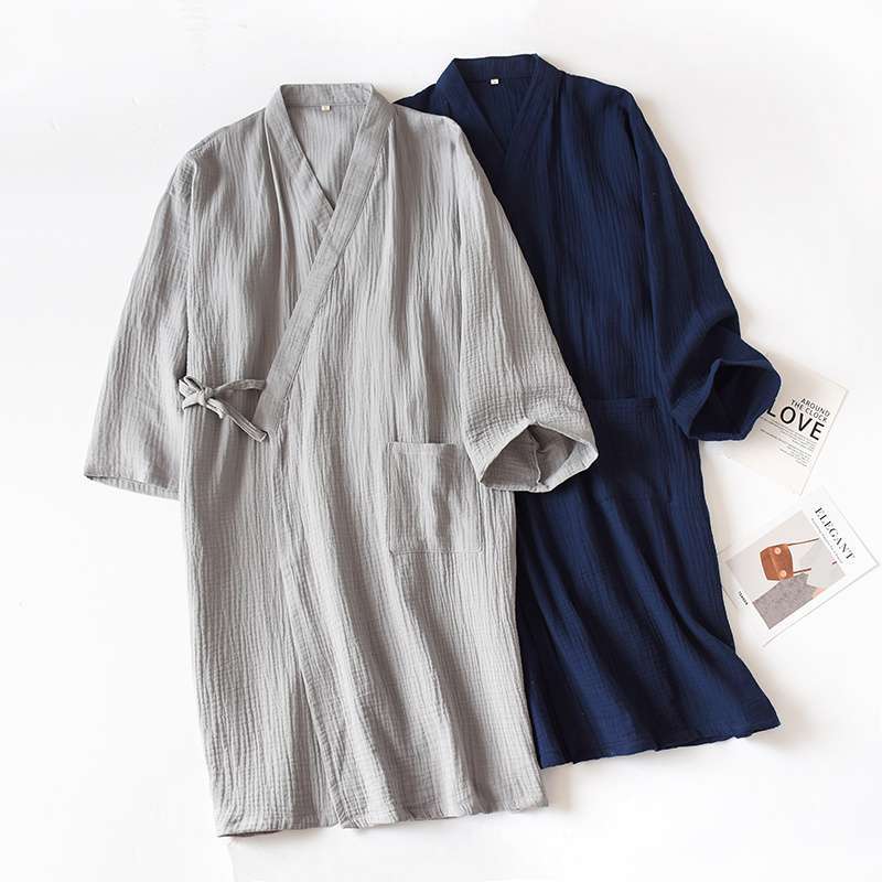 Crepe Style Japanese Kimono Bathrobe