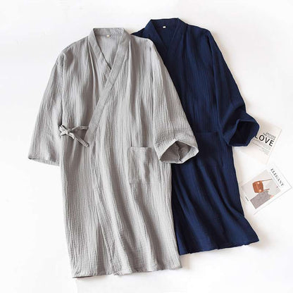 Crepe Style Japanese Kimono Bathrobe