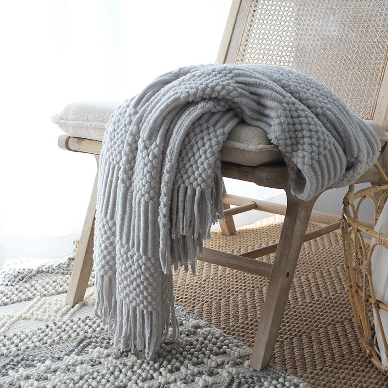 Nordic Knitted Wool Feel Blanket