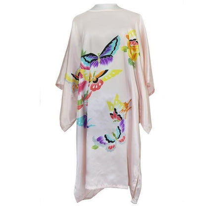 Silk-Feel Cotton Rayon Patterned Summer Robe