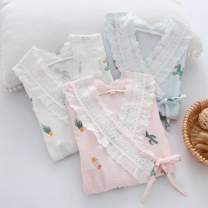 Kimono Style Cotton Gauze Maternal Pyjamas
