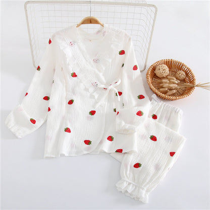 Kimono Style Cotton Gauze Maternal Pyjamas