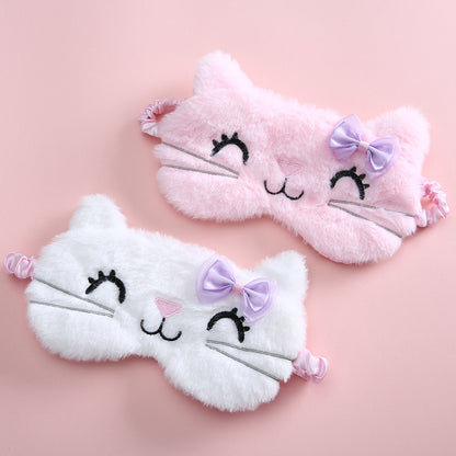 Plush Cat Blackout Sleep Eye Mask