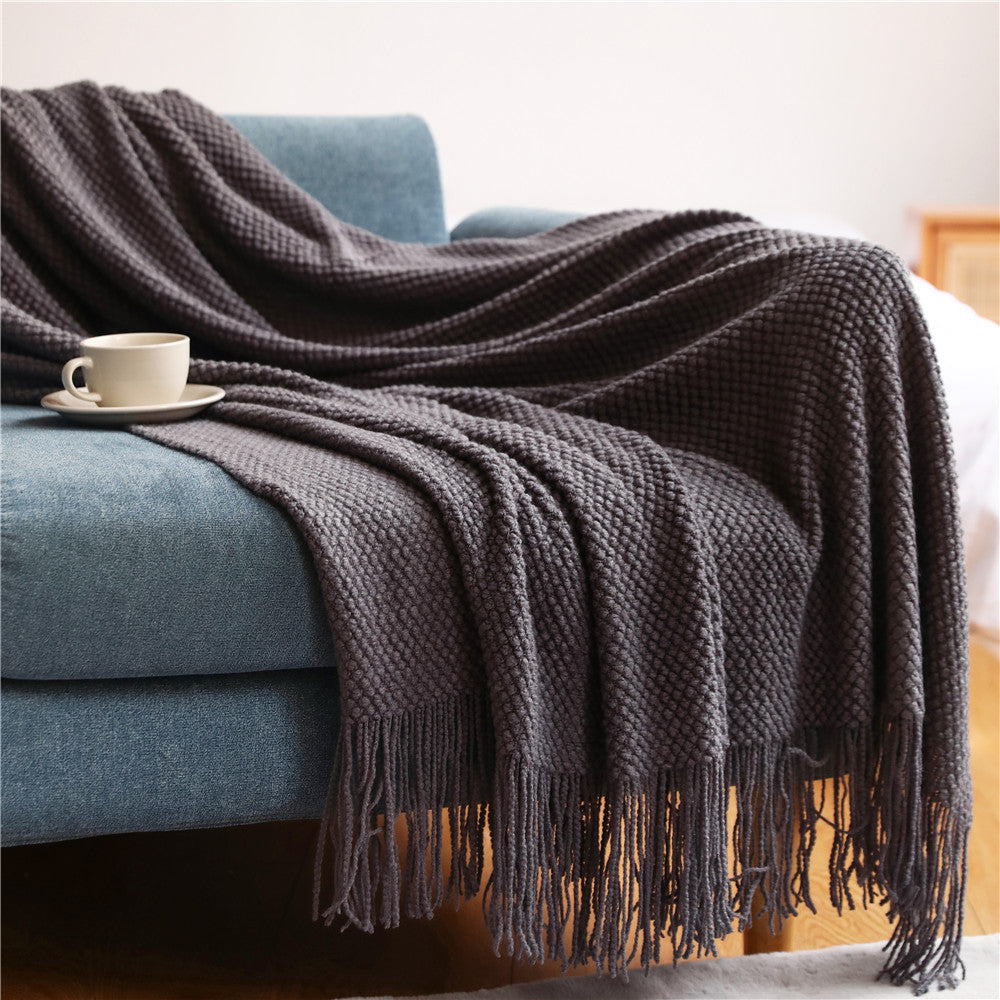 Knitted Hotel Style Solid Colour Blanket