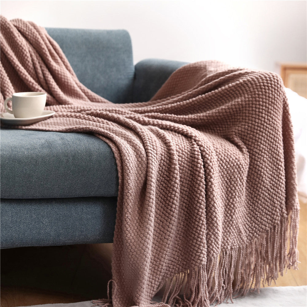 Knitted Hotel Style Solid Colour Blanket