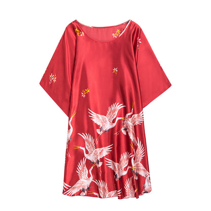 Faux Silk Kimono Style Summer Nightdress
