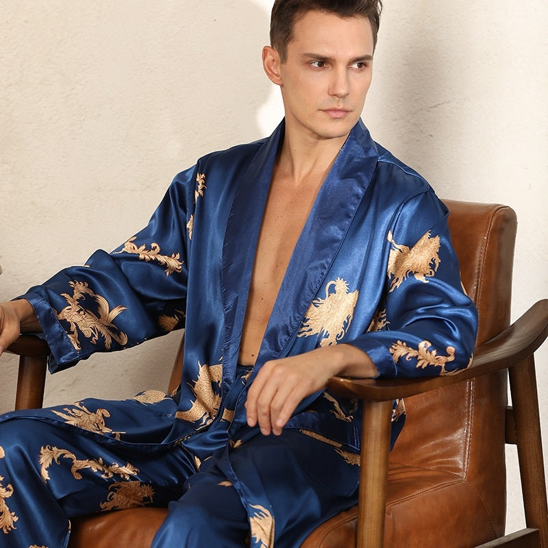 Luxury Faux Silk Two-piece Pyjama Set