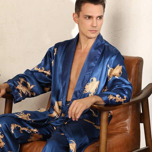 Luxury Faux Silk Two-piece Pyjama Set