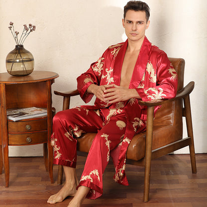 Luxury Faux Silk Two-piece Pyjama Set