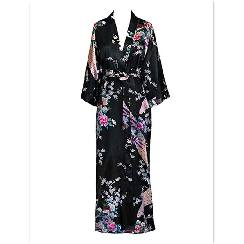 Ladies Faux Silk Orient Inspired Robe