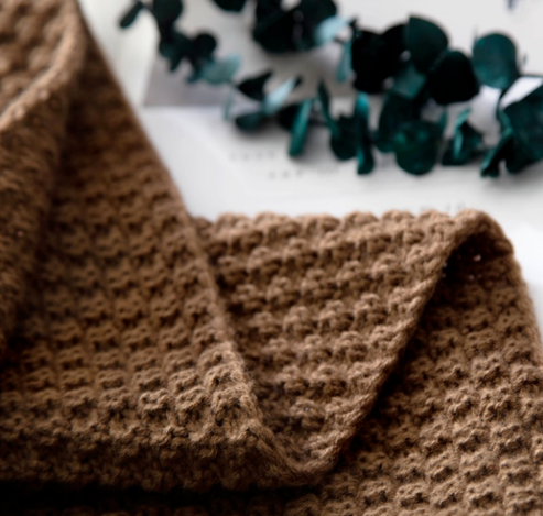 Nordic fringed Wool Knit Blanket