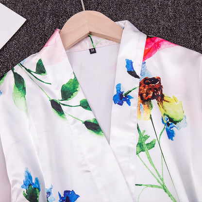 Ice Silk-Feel Thin Summer Robe