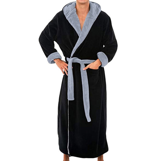 Men's Hooded Thick Cotton Casual Winter BathRobe