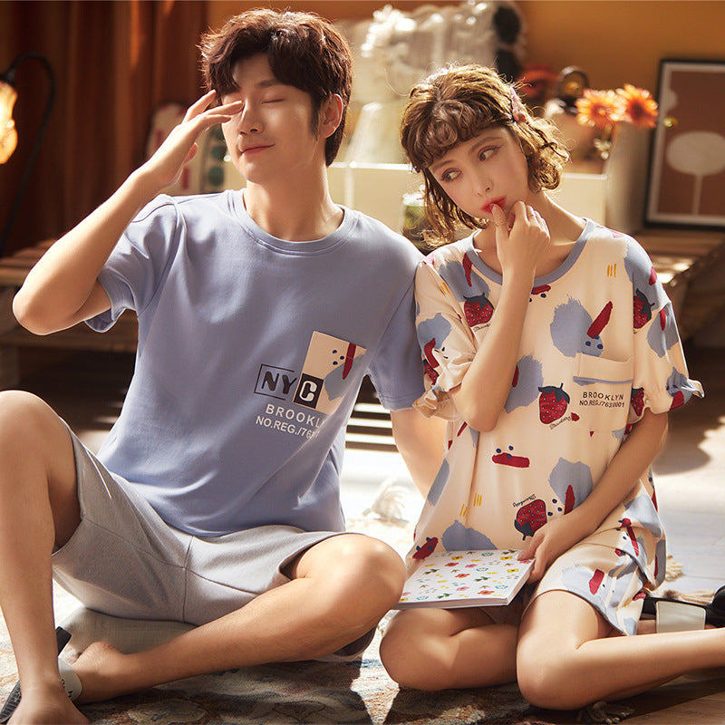 Unisex Short-sleeve Cotton Pyjamas