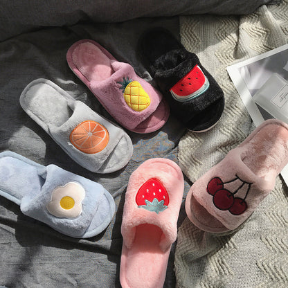 Fruit Fur Slippers