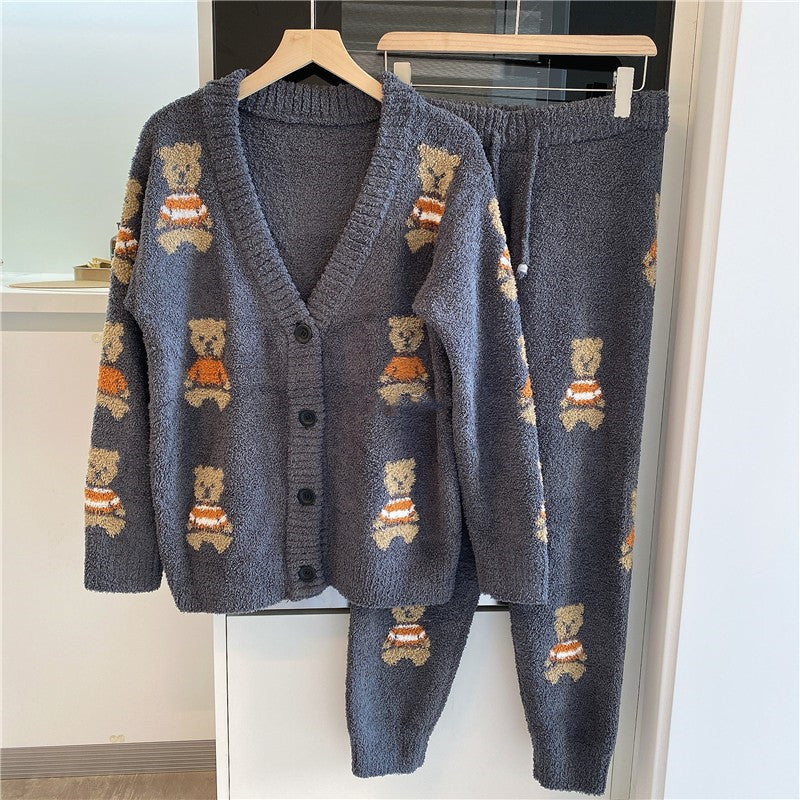 Soft-touch Bear Design Warm Pyjamas