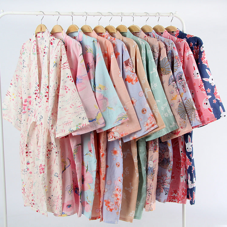 Thin Cotton Bold Print Summer Evenings Kimono