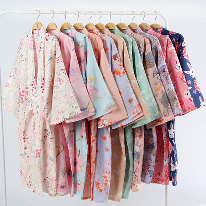 Thin Cotton Bold Print Summer Evenings Kimono