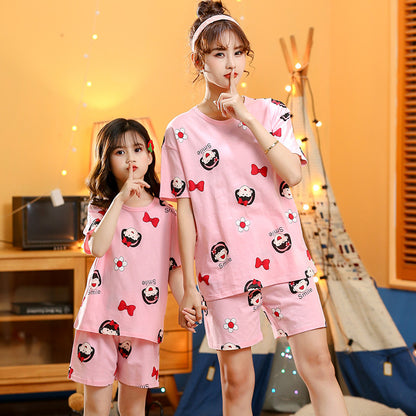 Two-piece Children's Short-sleeved Cartoon Print Pyjamas