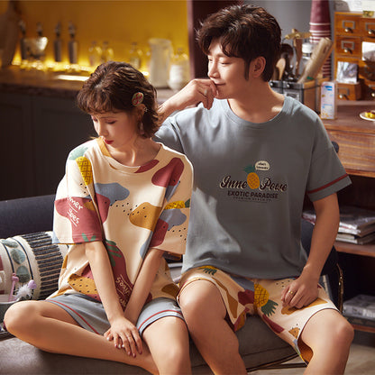 Unisex Short-sleeve Cotton Pyjamas