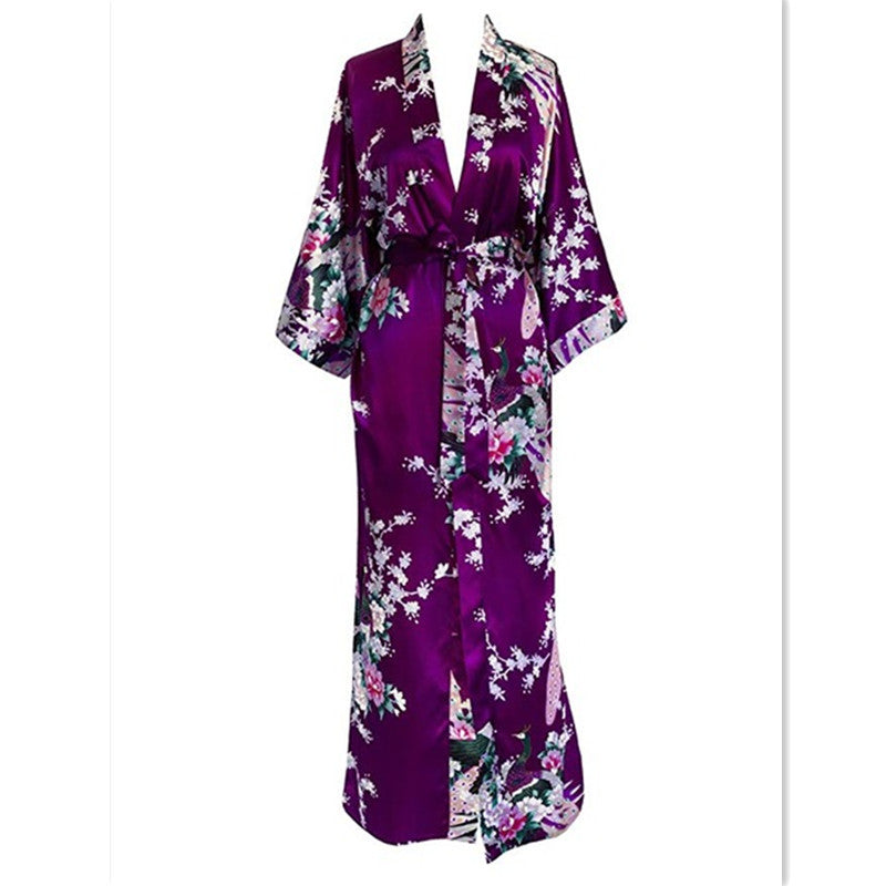 Ladies Faux Silk Orient Inspired Robe