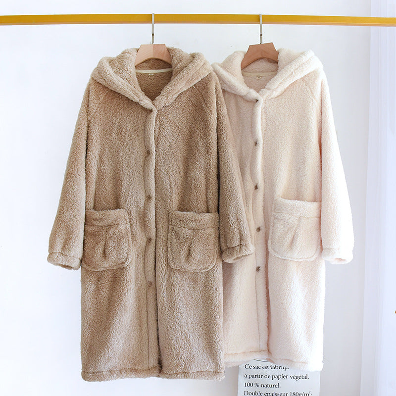 Super Cozy Long Wool Homewear Robe