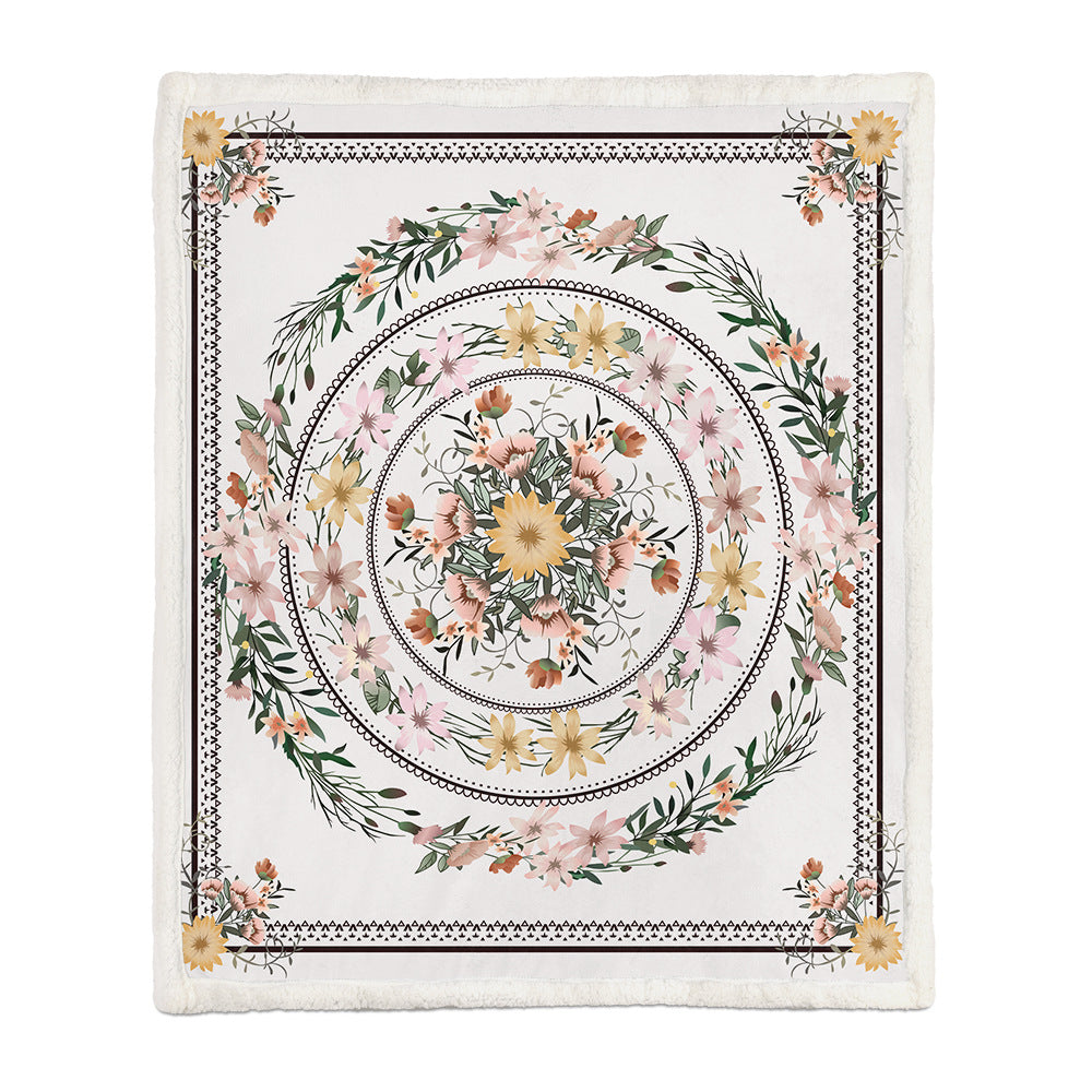 Floral Pattern Soft Napping Blanket
