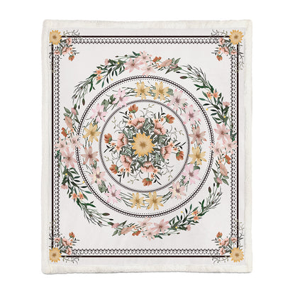 Floral Pattern Soft Napping Blanket