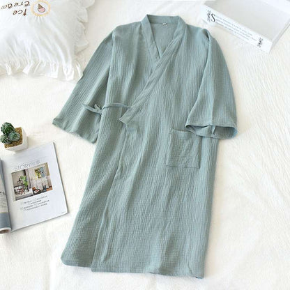 Crepe Style Japanese Kimono Bathrobe