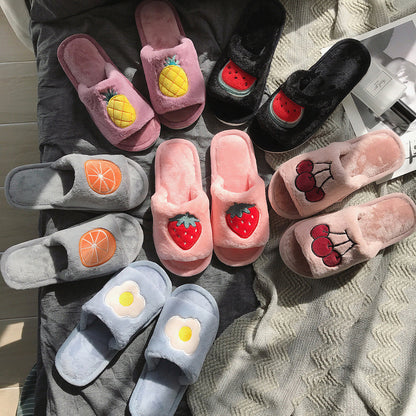 Fruit Fur Slippers