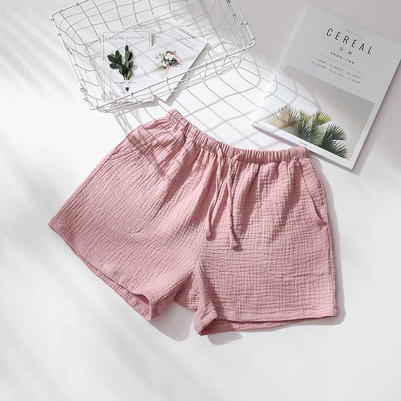 Men's And Women's Summer Cotton Gauze Pyjama Shorts