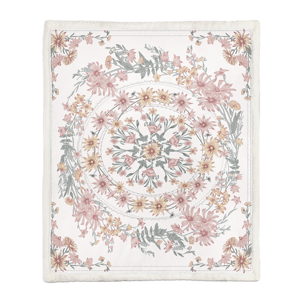 Floral Pattern Soft Napping Blanket